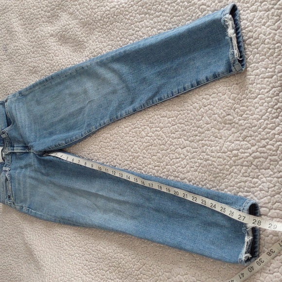 Agolde Size 26 Sophie Distressed Hem Blue Jeans - Picture 5 of 15